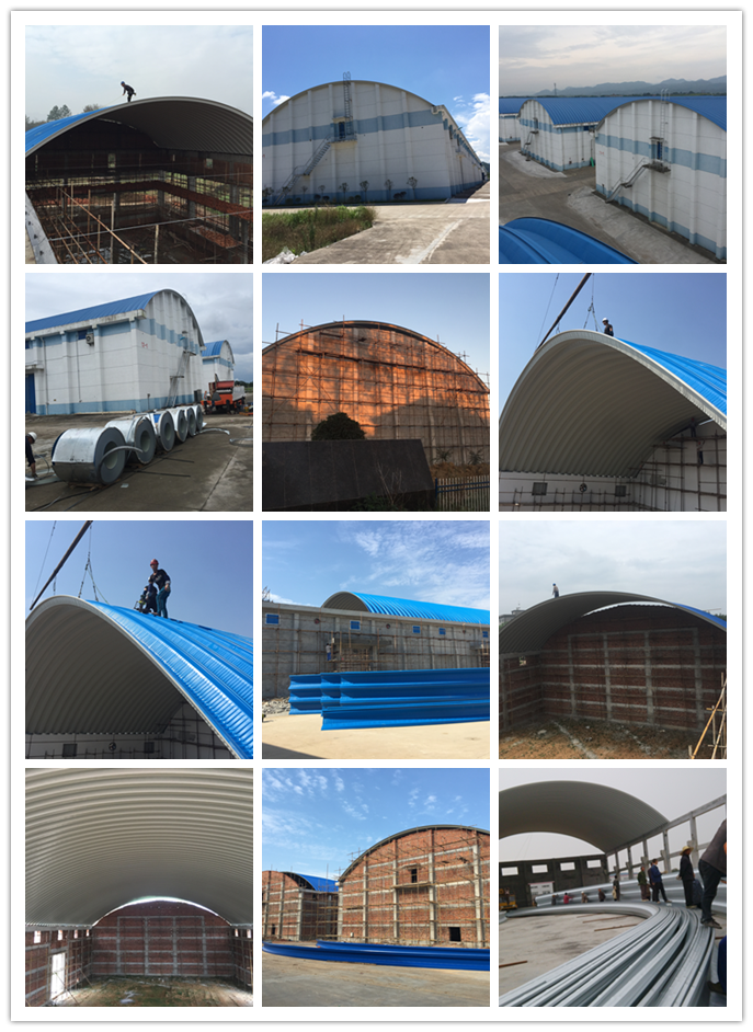 杰達(dá)鋼構(gòu)施工拱形屋頂經(jīng)驗(yàn)豐富糧食儲(chǔ)備庫拱形屋頂設(shè)計(jì)